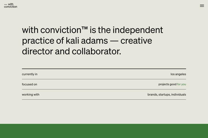 with conviction website preview